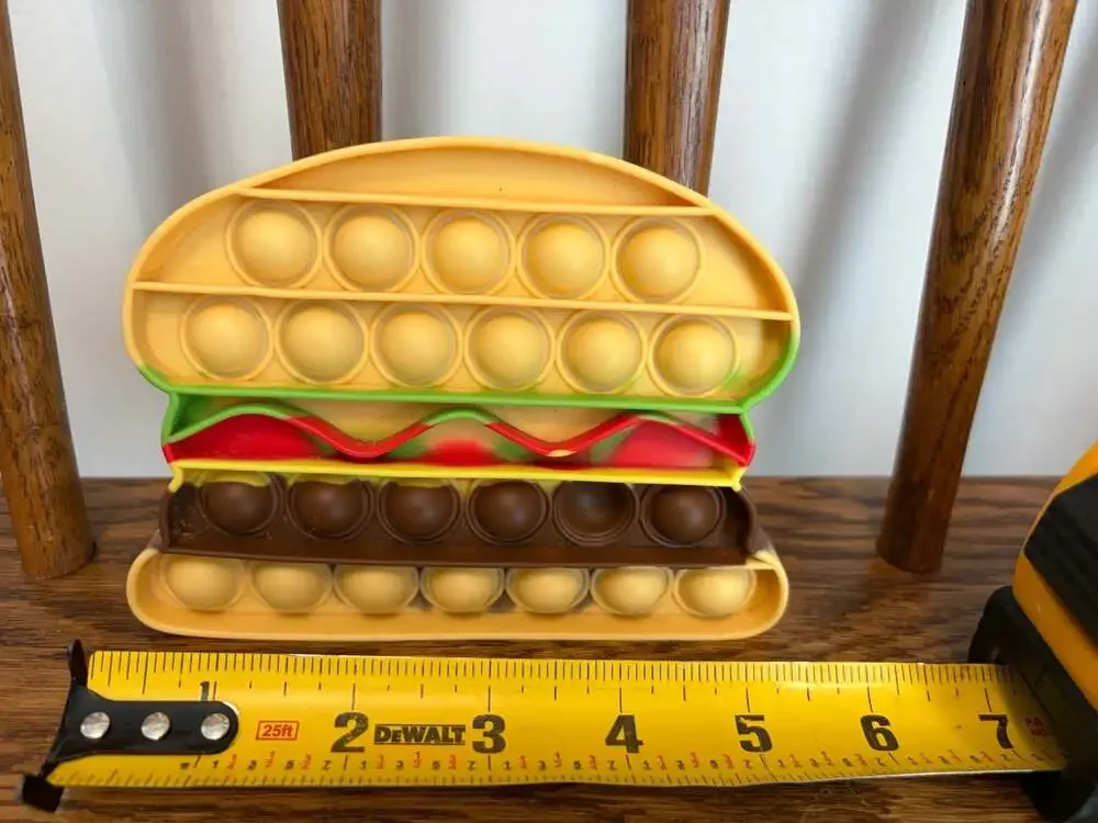 Hamburger Fast Food Silicone Push Pop Bubble Fidget Sensory Toy